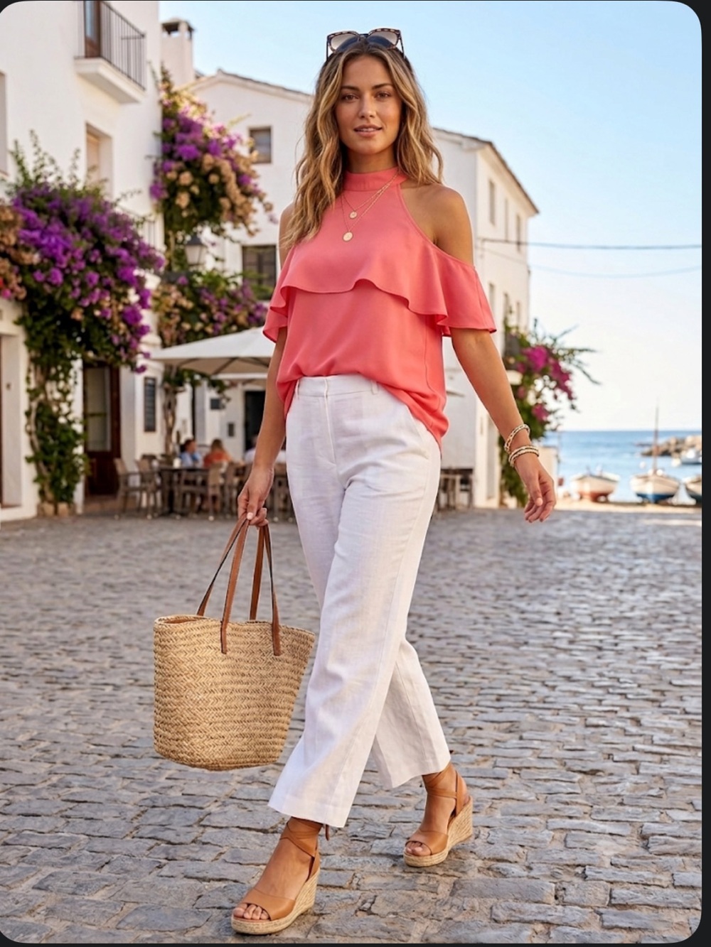 New York & Company Coral Blouse - Small